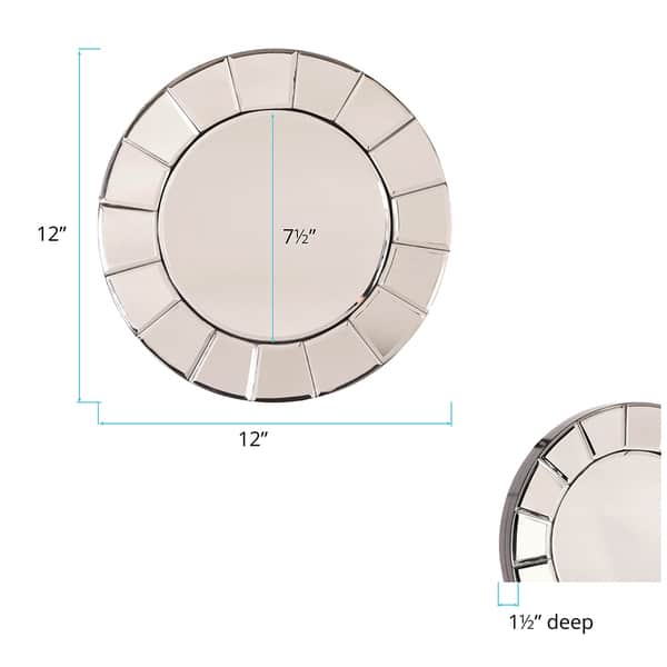 Allan Andrews Round Tiled Dina Accent Wall Mirror - Chrome - 12