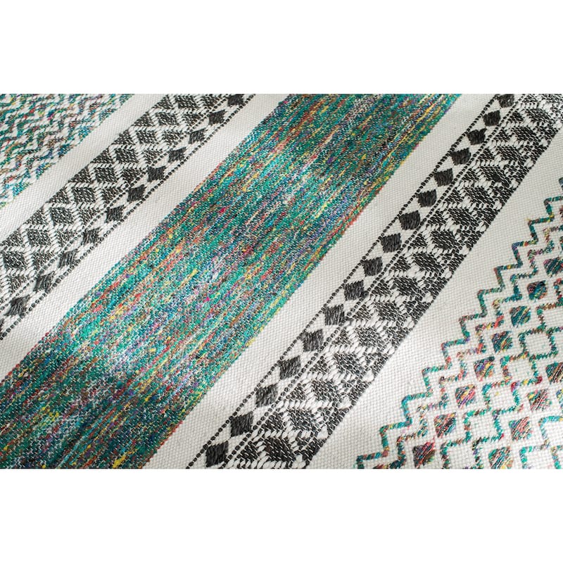 Jani Diego Flatweave Multi Color Recycled Materials Rug