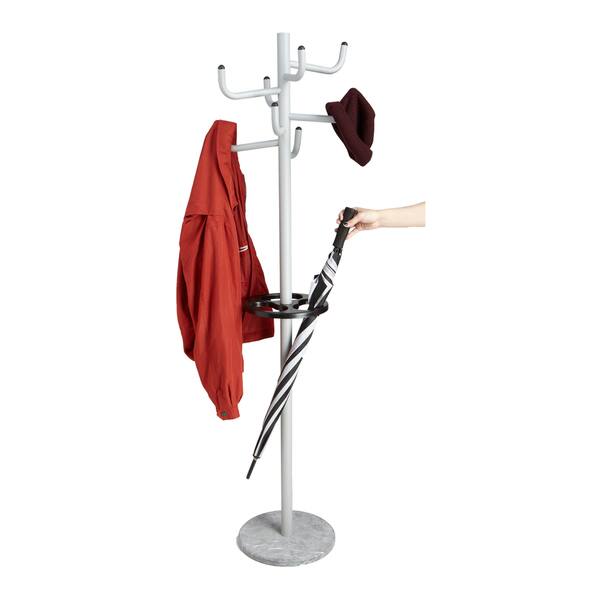 Mind Reader Standing Coat Rack 11-Hook 3-Tier Hall Tree Stand Black