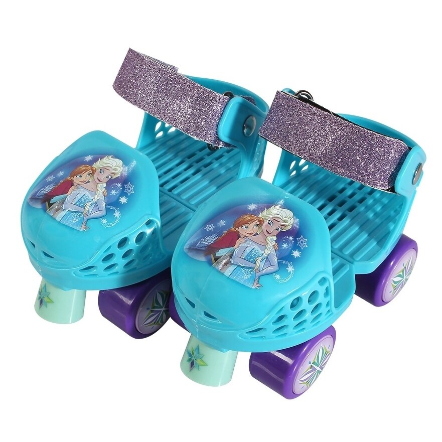 Junior Size 6-12 PlayWheels Disney Frozen Glitter Roller Skates with Knee Pads Junior Size 6-12 PlayWheels Disney Frozen Glitter Roller Skates with Knee Pads