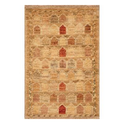 Handmade Herat Oriental Afghan Hand-knotted Vegetable Dye Wool Rug (Afghanistan) - XS/1'4 x 2'