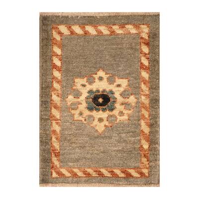 Handmade Herat Oriental Afghan Hand-knotted Vegetable Dye Wool Rug (Afghanistan) - XS