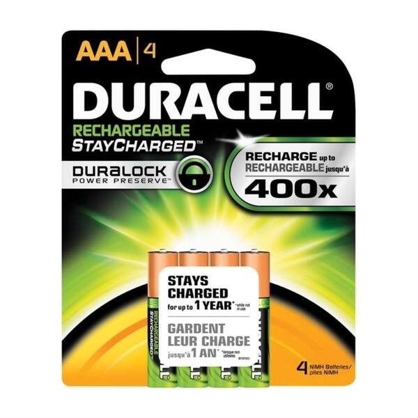 Duracell Rechargeable AAA NiMH Batteries (Set of 4) - Green/Orange ...