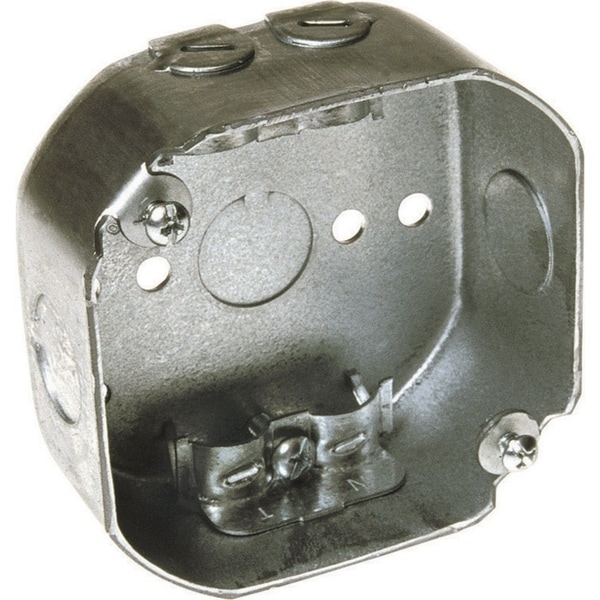 Raco 3-1/2 in. H Octagon 1 Gang Junction Box 1/2 in. Gray Steel