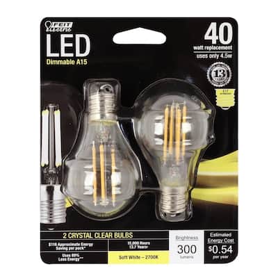FEIT Electric Performance LED Bulb 4.5 watts 300 lumens 2700 K A-Line A15 Soft White 40 watts equivalency