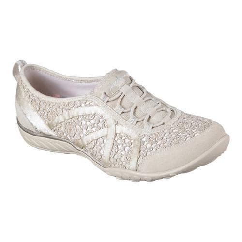 Women's Skechers Relaxed Fit Easy Sweet Darling Sneaker Natural/Silver - Overstock - 15320147