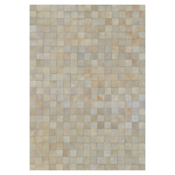 Shop Kavka Designs Hand Stitched Patchwork Ivory Blocks Cowhide