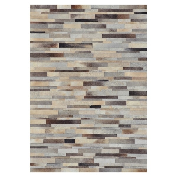 Shop Kavka Designs Hand Stitched Patchwork Grey Striations Cowhide