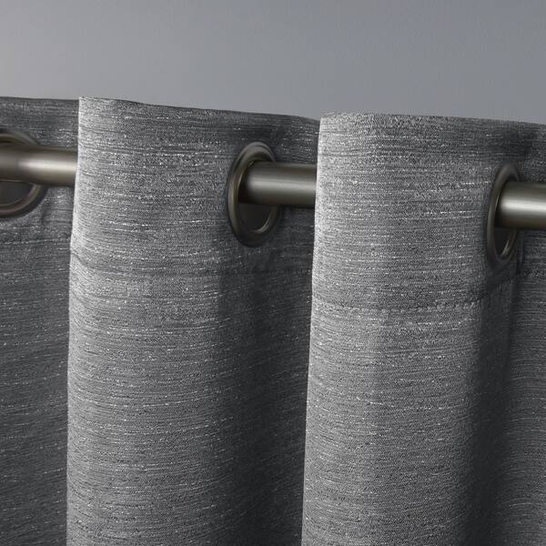Shop Ati Home Whitby Metallic Grommet Top Curtain Panel Pair On