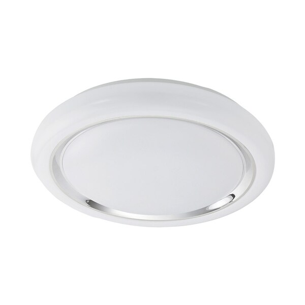 Eglo Capo 16 Inch White And Chrome Flush Mount Ceiling Light Eglo Capo 16 Inch White And Chrome Flush Mount Ceiling Light