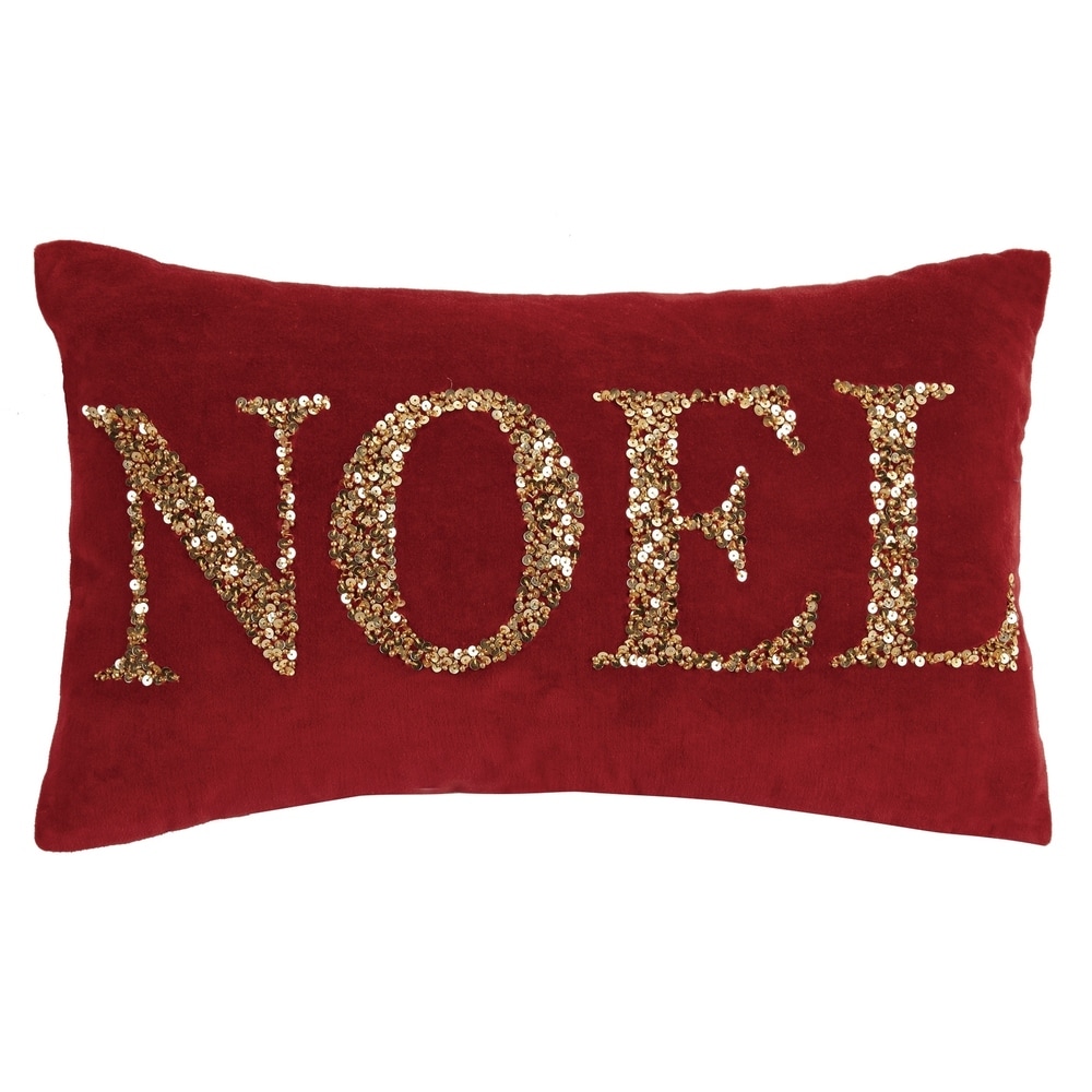 Vickerman Decorative 18 x 18 Sequin Noel Pillow