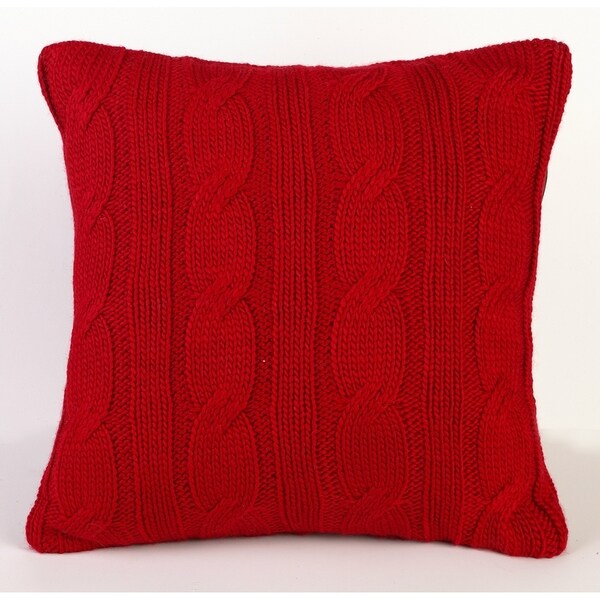 Red Cable Knit Pillow