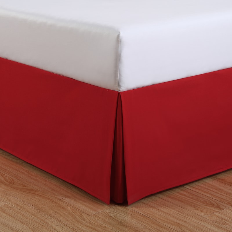 Lux Hotel Basic Microfiber Kids 14-inch Drop Bedskirt - Twin - Red