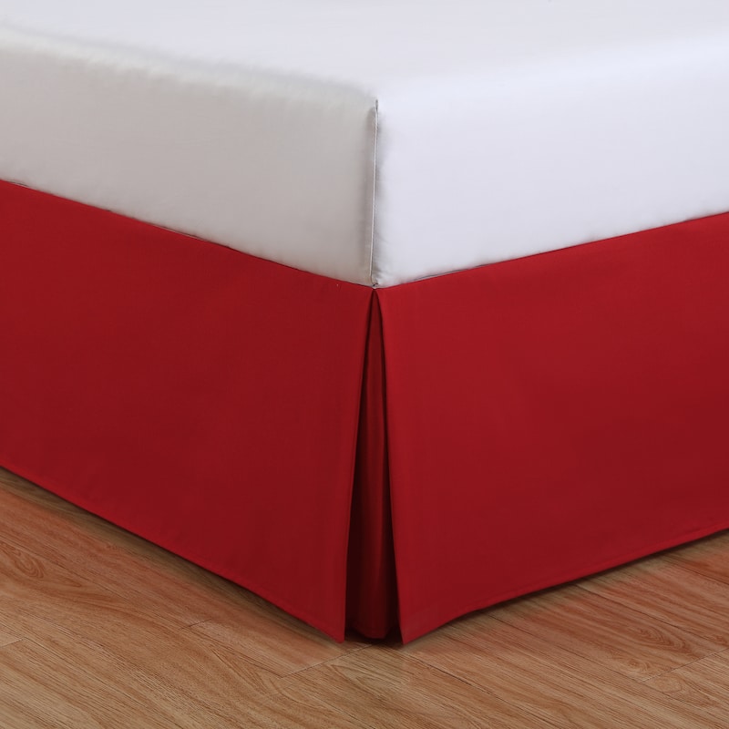 Lux Hotel Basic Microfiber Kids 14-inch Drop Bedskirt - Full - Red