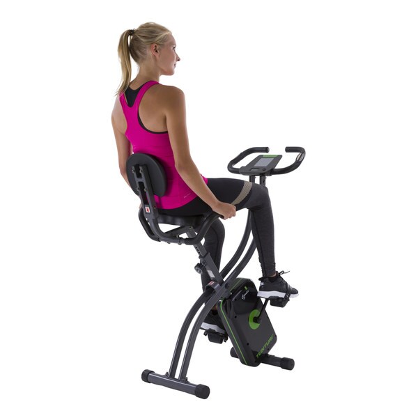 stationary bike with backrest