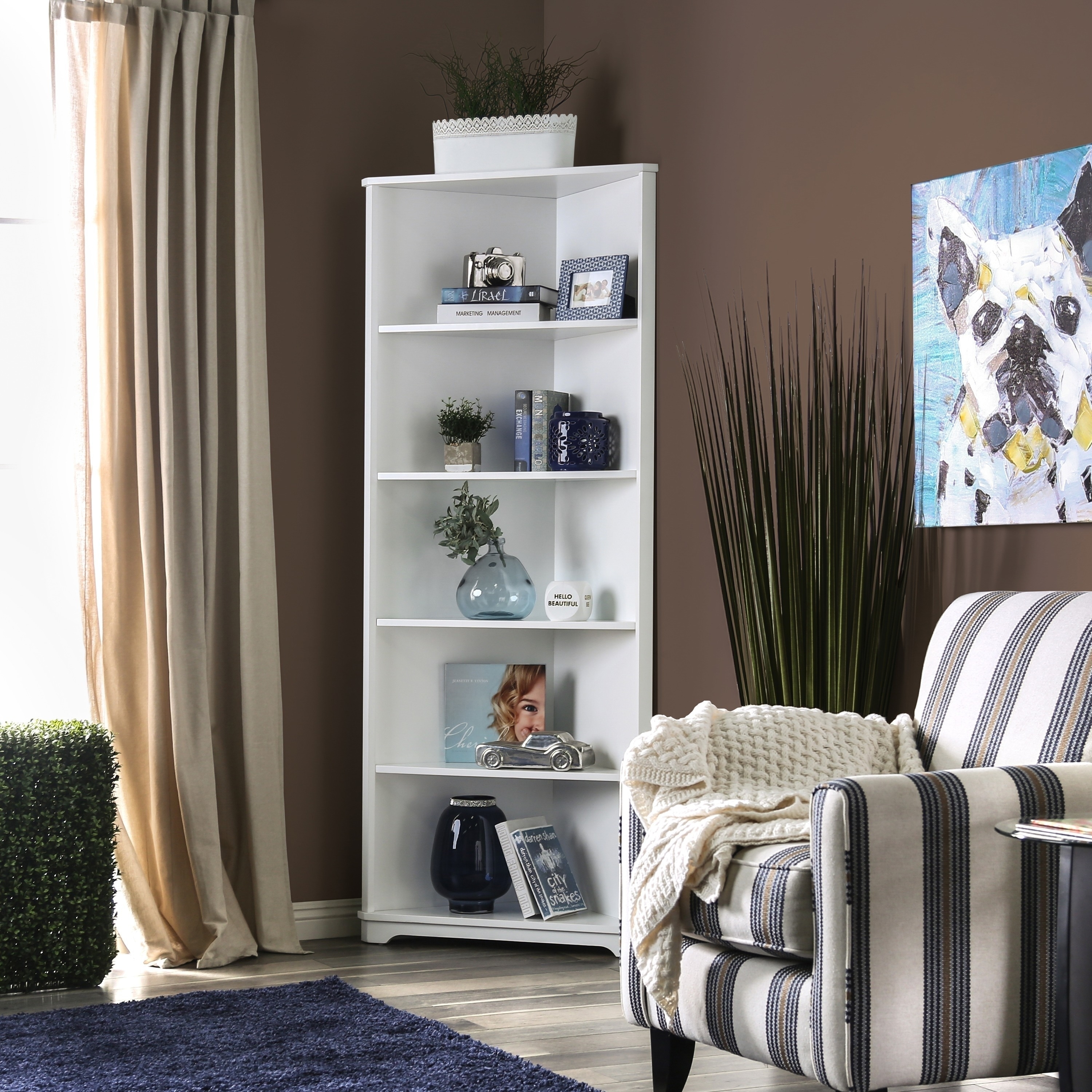 Copley Contemporary 5 Tier Corner Bookshelf By Foa Ebay