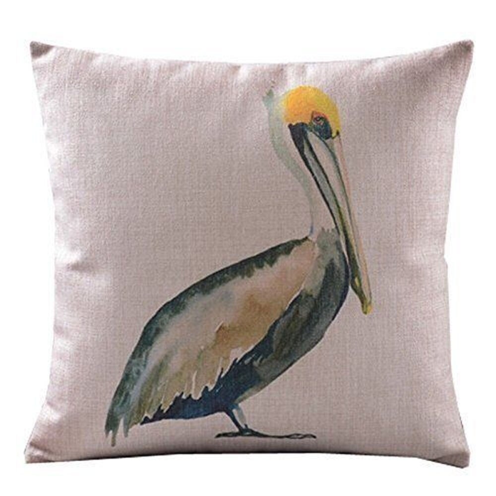 Shop Duck Painting Cotton Linen Pillow Cover 18 Inch Tan