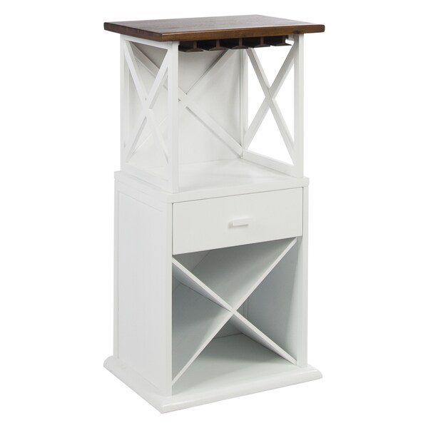 Ewan Farmhouse Cottage Acacia Wood Wine Cabinet by Christopher Knight Home