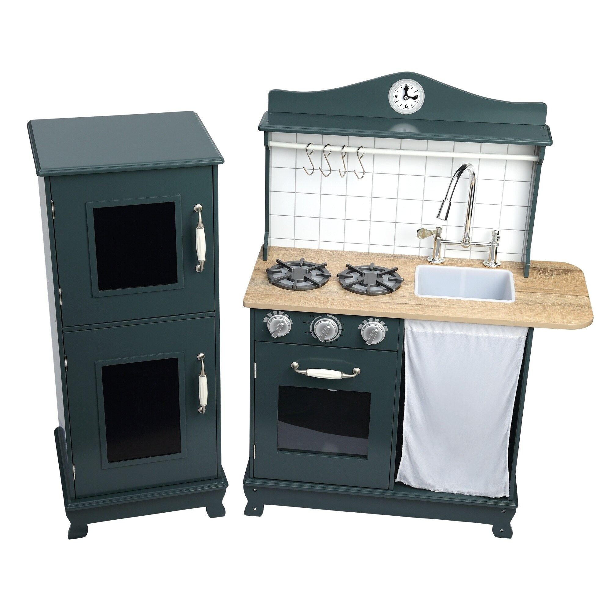 Shop Teamson Kids Provence Big Play Kitchen Dark Green Oak