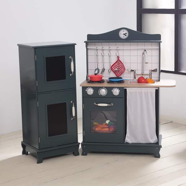 Shop Teamson Kids Provence Big Play Kitchen Dark Green Oak