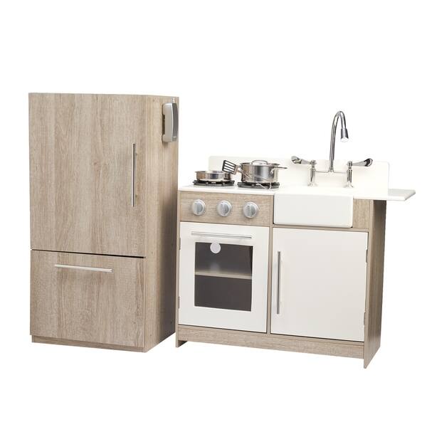 Shop Teamson Kids Soho Big Play Kitchen Oak Grain Silver