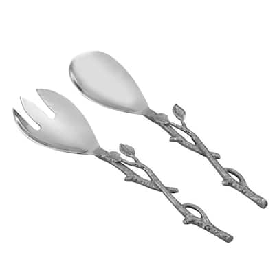 Heim Concept Sparkle Silver leaf 2 pc Salad Server Set