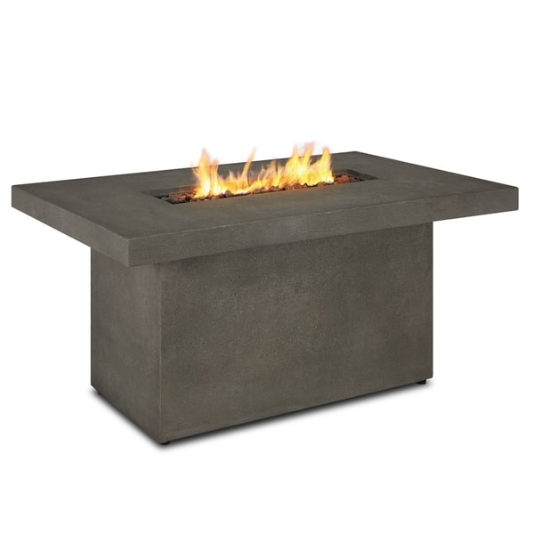 Shop Ventura Rectangle Gas Fire Table Glacier Gray By Real Flame