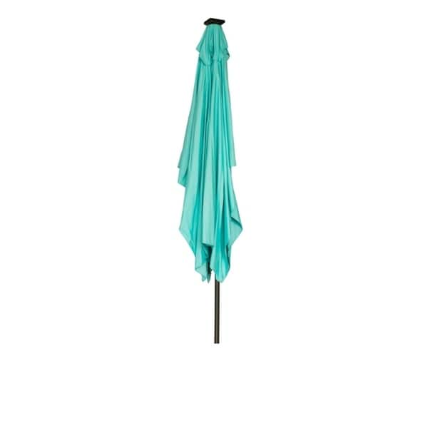 Shop Black Friday Deals On Rectangular Solar Powered Led Lighted Patio Umbrella 10 X 6 5 By Trademark Innovations Teal Overstock 18104791