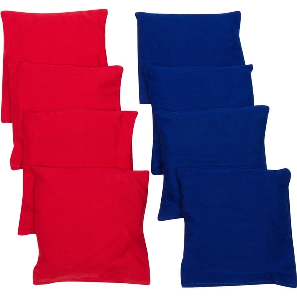 4" Starter Set Cornhole Bean Bags (Set of 8) -By Trademark Innovations (Red, Blue)