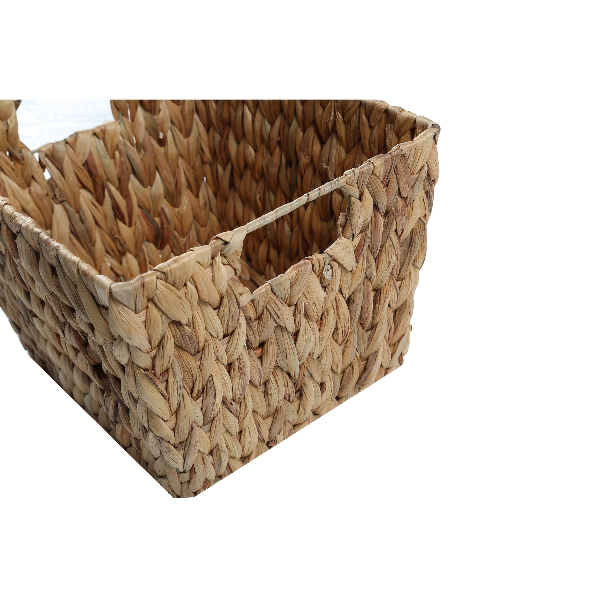 Trademark Innovations Foldable Hyacinth Storage Baskets with Iron Wire Frame (SE