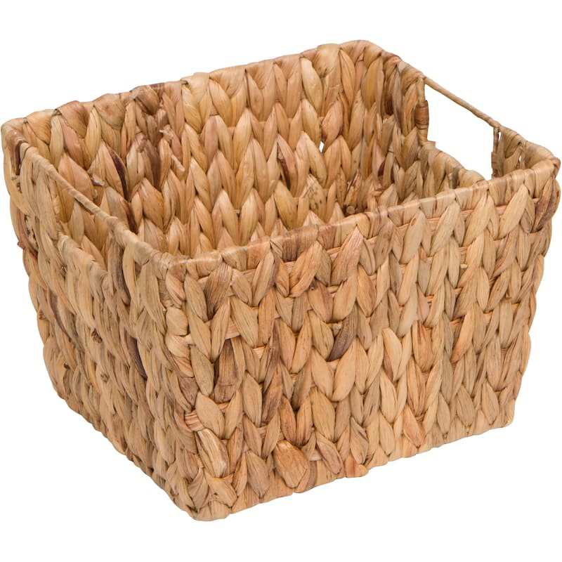 11.5" Hyacinth Storage Basket with Handles, Rectangular, by Trademark Innovations