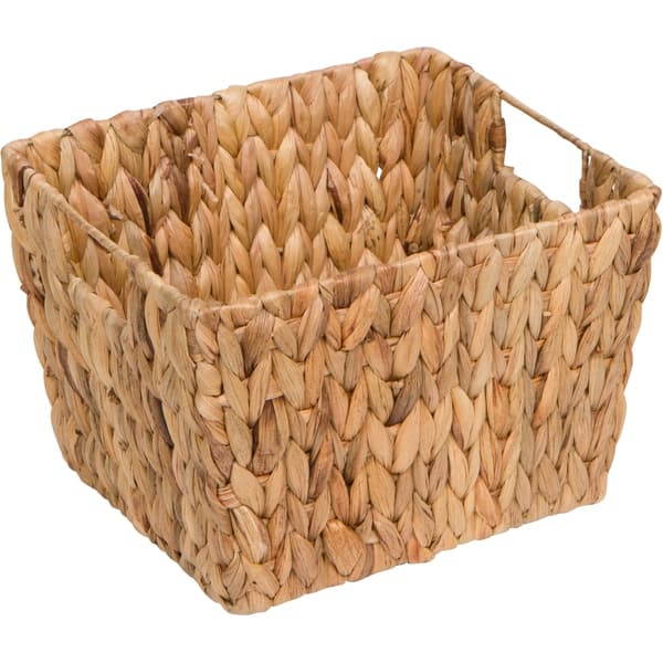2 Pack Small Rectangular Wicker Baskets for Shelves, 6 Inch Wide Hand Woven  Water Hyacinth Baskets for Shelf Organizing, Storage