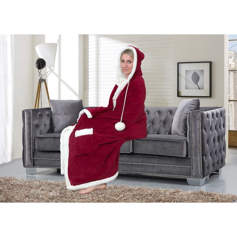 Chic Home Reyn Snuggle Hoodie Ultra Plush Micromink Wearable Blanket