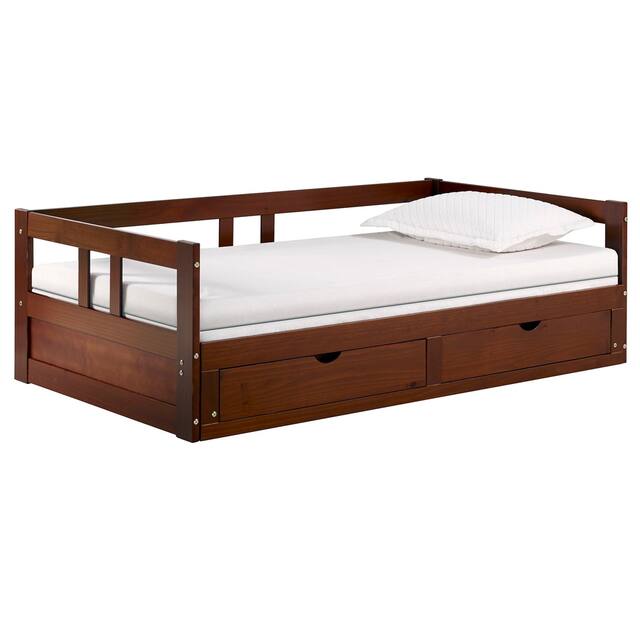Melody Expandable TwintoKing Trundle Daybed with Storage Drawers On Sale Overstock 18105338