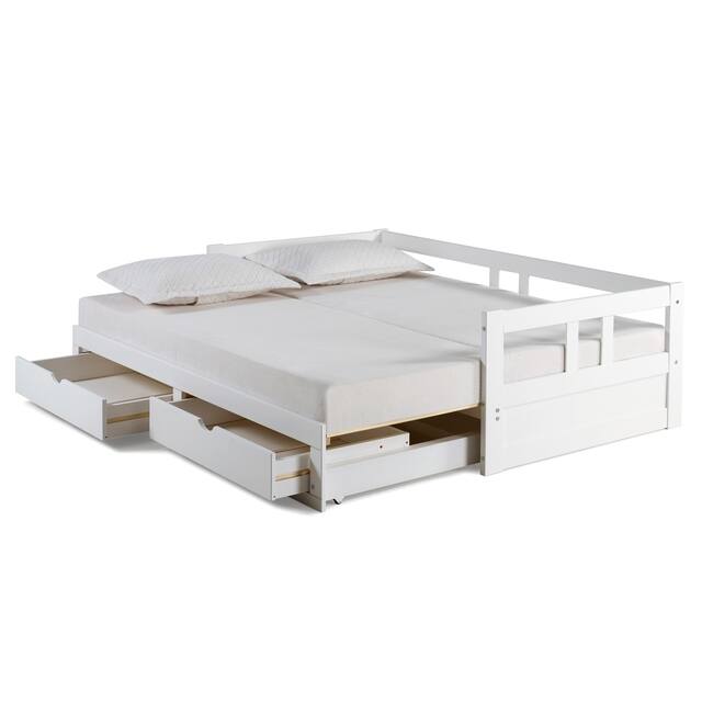 Melody Expandable TwintoKing Trundle Daybed with Storage Drawers On Sale Overstock 18105338