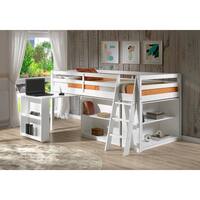 Roxy Junior Loft Solid Wood Bed with Pull Out Desk, Shelving and Bookcase