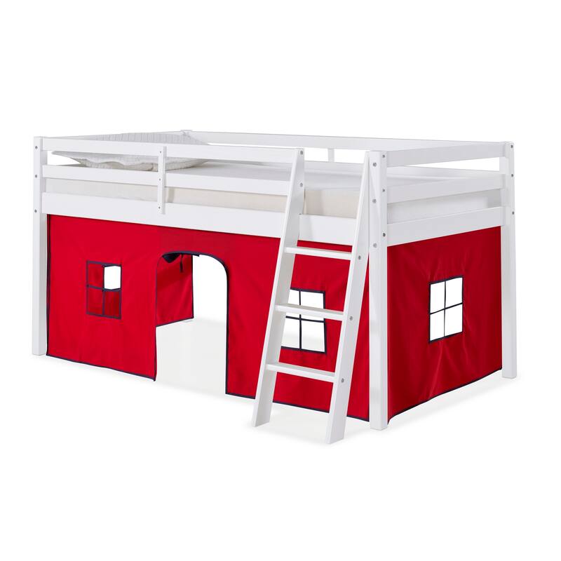 Roxy Twin Junior Loft Solid Wood Bed with Playhouse Tent