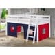 preview thumbnail 26 of 31, Roxy Twin Junior Loft Solid Wood Bed with Playhouse Tent White Blue Red