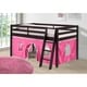 preview thumbnail 24 of 31, Roxy Twin Junior Loft Solid Wood Bed with Playhouse Tent Espresso Pink White