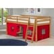 preview thumbnail 14 of 31, Roxy Twin Junior Loft Solid Wood Bed with Playhouse Tent Cinnamon Red Blue