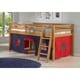 preview thumbnail 4 of 31, Roxy Twin Junior Loft Solid Wood Bed with Playhouse Tent Cinnamon Blue Red