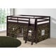 preview thumbnail 19 of 31, Roxy Twin Junior Loft Solid Wood Bed with Playhouse Tent Espresso Green Camo