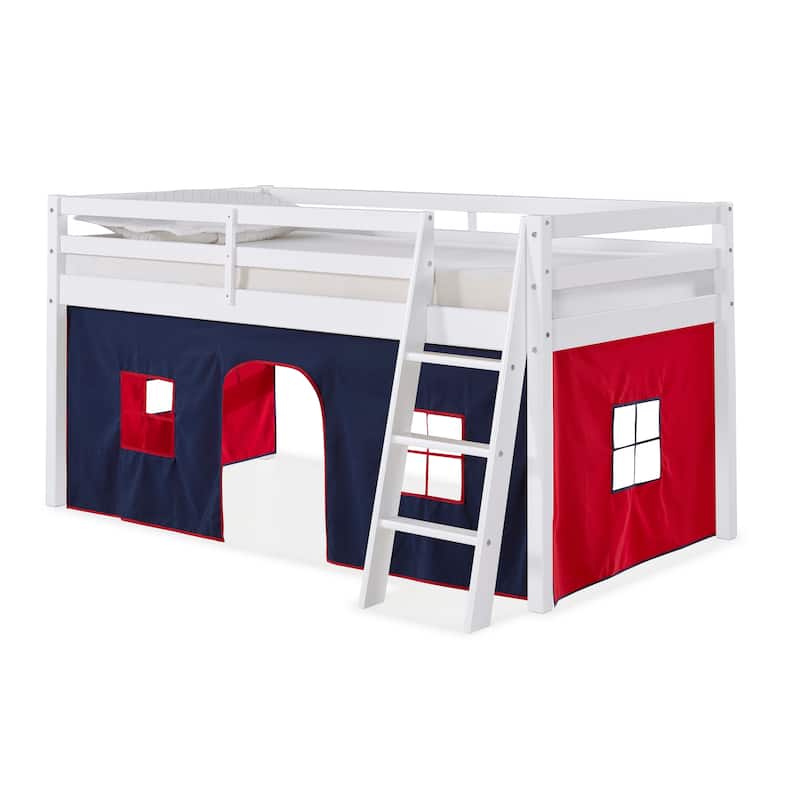 Roxy Twin Junior Loft Solid Wood Bed with Playhouse Tent