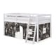 preview thumbnail 22 of 31, Roxy Twin Junior Loft Solid Wood Bed with Playhouse Tent White Gray Camo