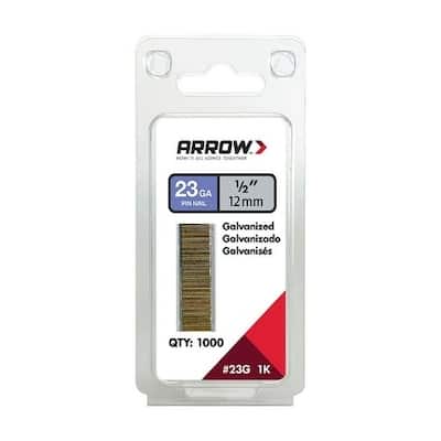 Arrow 1/2 in. L 23 Ga. Galvanized Trim Pin Nails 1,000 pk