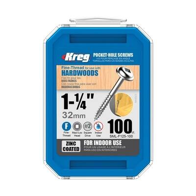 Kreg Washer Pocket-Hole Screw No. 7 x 1-1/4 in. L Zinc Steel 100 pk