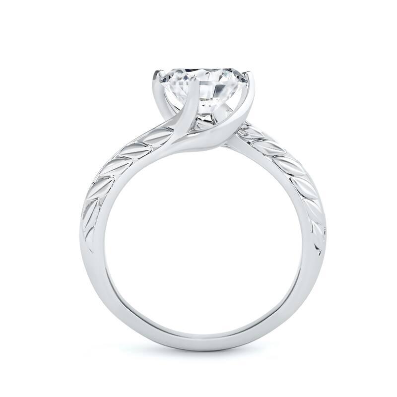 Auriya 14k Gold 1ct Vintage Filigree Carved Diamond Solitaire Engagement Ring