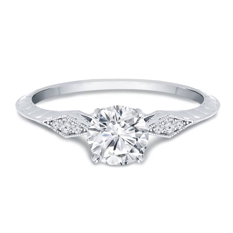 Auriya 14k Gold 3/4ctw Vintage Solitaire Diamond Engagement Ring