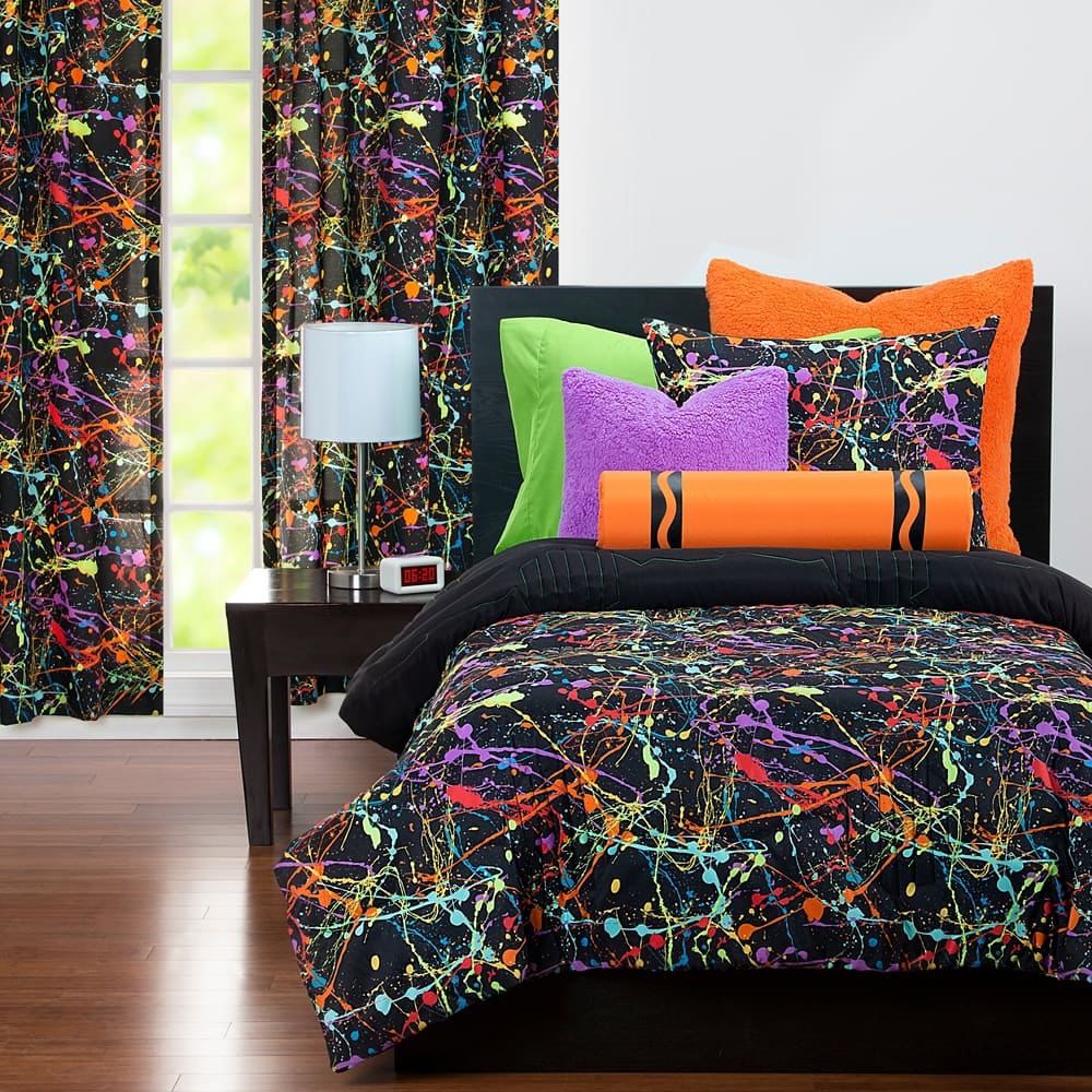 SIScovers Neon Splat Paint Drip 3-piece Comforter Set