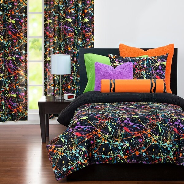 Crayola Neon Splat Paint Drip 3-piece Comforter Set - On ...